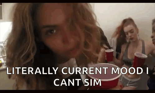Woman Drinking From Red Cup Literally Current Mood I Cant Sim GIF