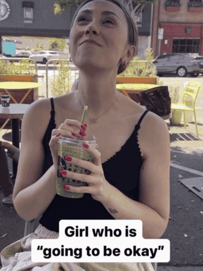 Woman Drinking Green Drink Girl Who Is Going To Be Okay GIF