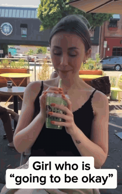 Woman Drinking Green Smoothie Girl Who Is Going To Be Okay GIF