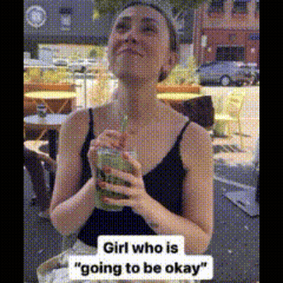 Woman Drinking Green Smoothie Says Girl Who Is Going To Be Okay GIF