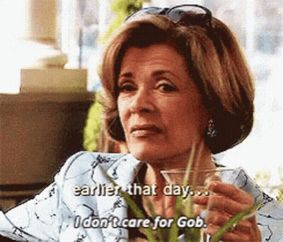 Woman Drinking Martini Saying Earlier That Day I Don't Care For Gob GIF