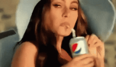 Woman Drinking Pepsi Through Straw GIF
