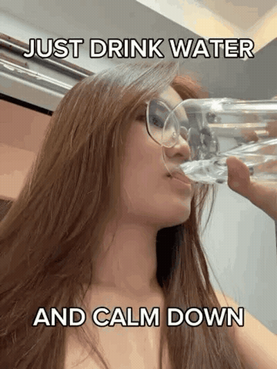 Woman Drinking Water From Glass GIF