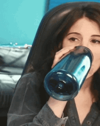 Woman Drinking Water On Tumbler Bottle GIF