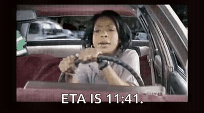 Woman Driving Car Eta Is 11:41