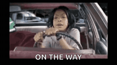 Woman Driving Car On The Way GIF