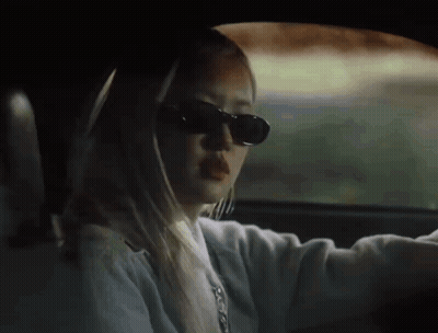 Woman Driving Car Wearing Sunglasses GIF