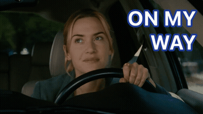 Woman Driving Car With On My Way GIF