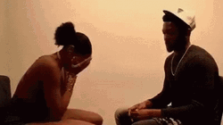 Woman Drop Kick On A Man Sitting Down GIF
