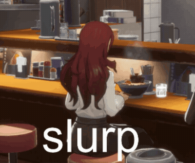 Woman Eating Bowl Of Food Saying Slurp GIF