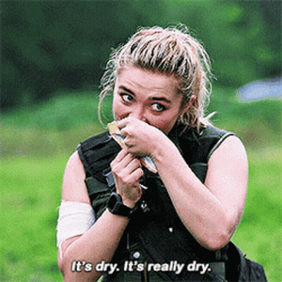 Woman Eating Dry Food GIF
