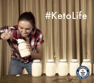 Woman Eating Yogurt With Spoon #Ketolife GIF