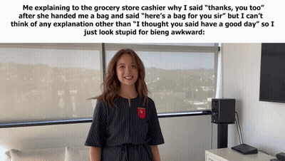 Woman Explaining To Grocery Store Cashier Why GIF