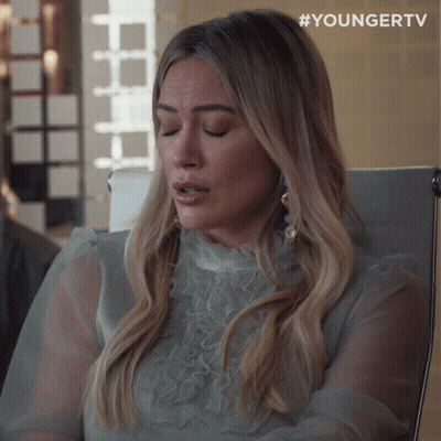 Woman Eyes Closed In Chair #YoungerTV GIF
