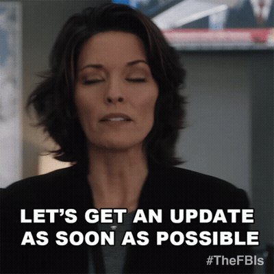 Woman Eyes Closed Saying Lets Get Update ASAP GIF