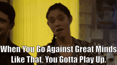 Woman Eyes Closed Saying When You Go Against Great Minds GIF