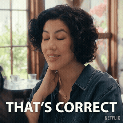 Woman Eyes Closed Says That's Correct Netflix Advertisement GIF