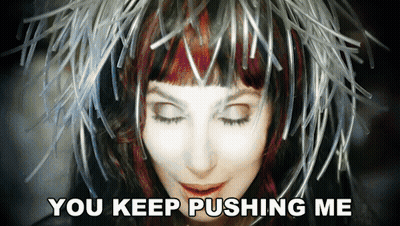 Woman Eyes Closed You Keep Pushing Me GIF