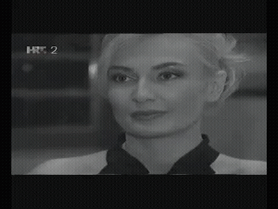 Woman Face Black And White Photo With HRC GIF
