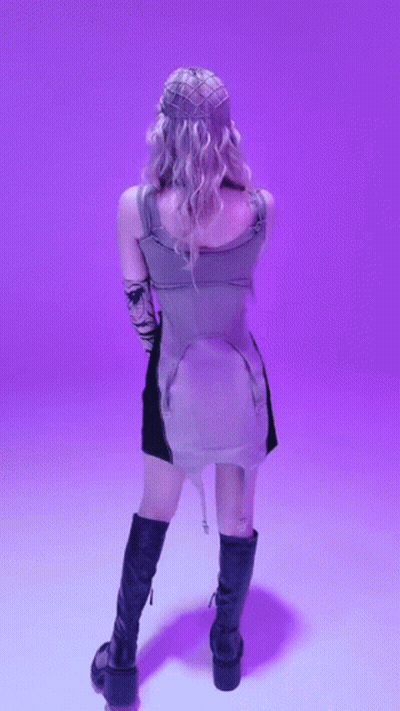 Woman Face Close Up Purple Background GIF
