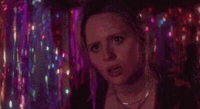 Woman Face Close Up Purple Pink Background GIF