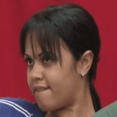 Woman Face Close Up Red Backdrop GIF