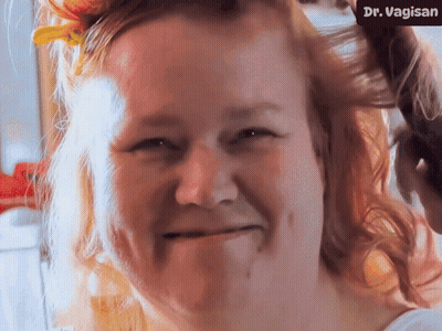 Woman Face Close Up With Dr Vagisan Watermark GIF