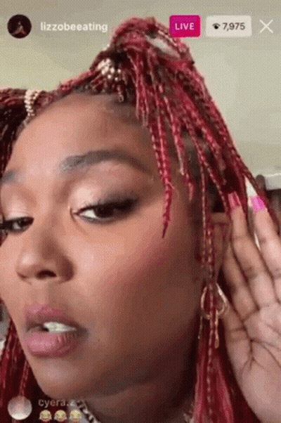 Woman Face Close-Up With Live Button GIF