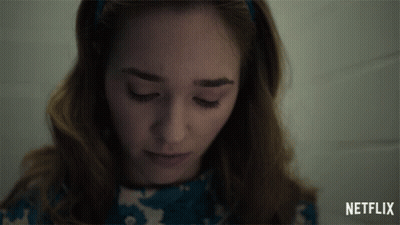 Woman Face Close-Up With Netflix Logo GIF