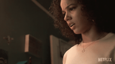 Woman Face Close Up With Netflix Logo GIF