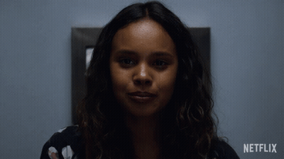 Woman Face Close Up With Netflix Logo GIF