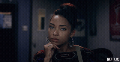Woman Face Close Up With Netflix Logo GIF