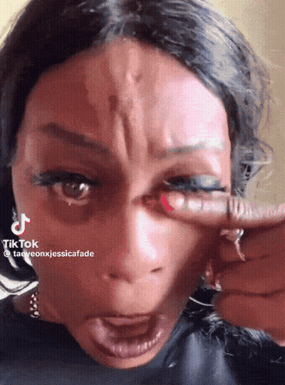 Woman Face Close Up With TikTok GIF
