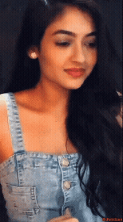 Woman Face Close Up With Word Stark GIF