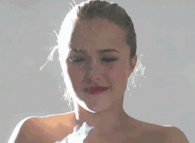 Woman Face Covered In White Liquid GIF