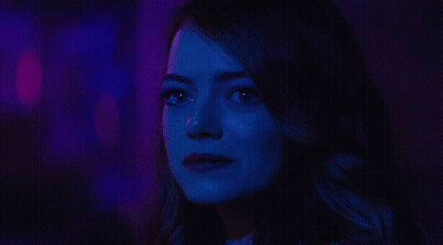 Woman Face In Blue Light GIF