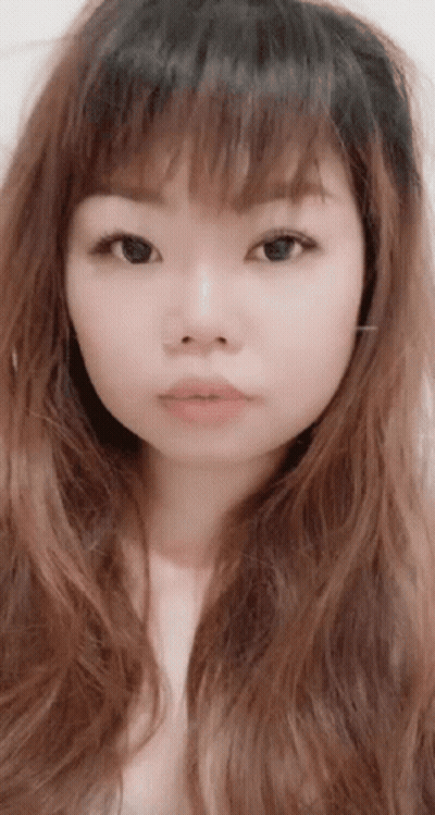 Woman Face Long Hair Black Eyes GIF