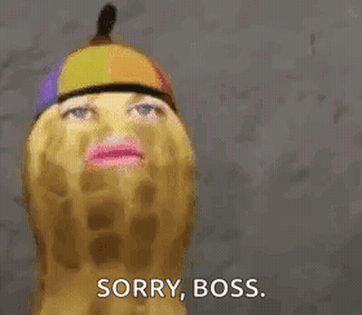 Woman Face Peanut Saying Sorry Boss GIF