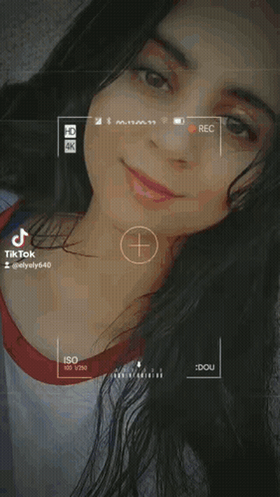 Woman Face Recorded On Phone With Rec Screen GIF