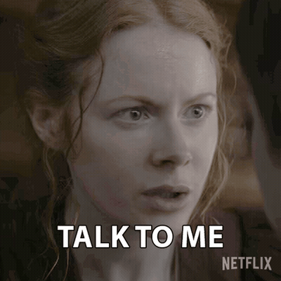 Woman Face Saying Talk To Me GIF