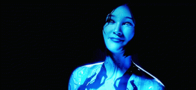Woman Face With Blue Glow GIF