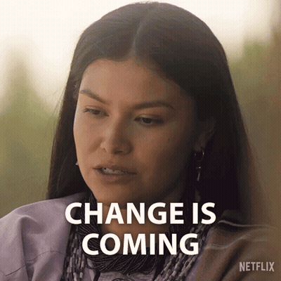 Woman Face With Change Is Coming Behind Her GIF