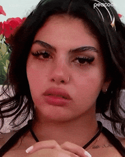 Woman Face With Peacock Text GIF