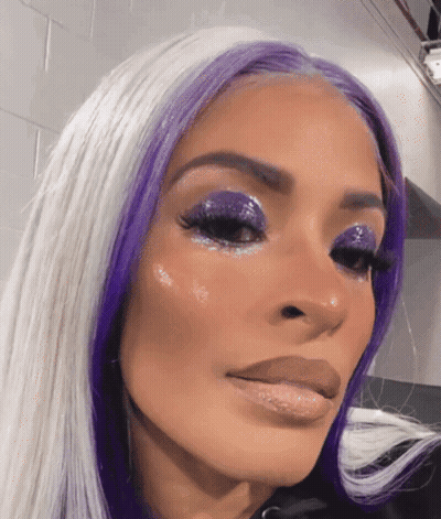 Woman Face With Purple Eye Shadow GIF