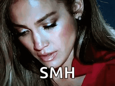Woman Face With SMH Written GIF