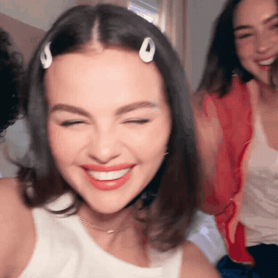Woman Face With Two Hair Clips GIF