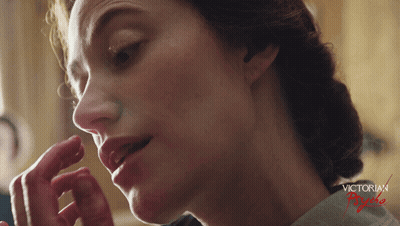 Woman Face With Victoria's Psycho Text GIF
