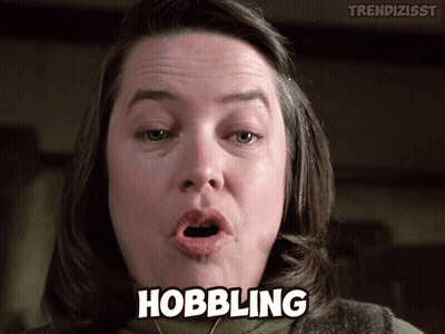 Woman Face With Word Hobbling GIF