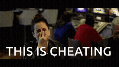 Woman Finger On Lips This Is Cheating Casino GIF