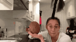Woman Flex Coconut Tree Fruit GIF